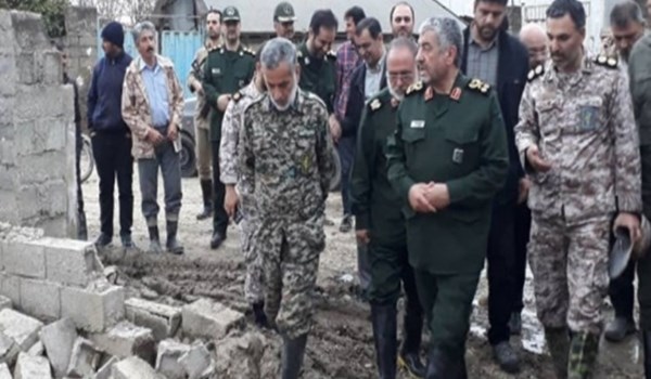 الحرس الثوري يشيد 18 جسرا على احد الطرق في المناطق المنكوبة بالسيول شمال ايران