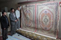 فرش نفیس ابریشمی خلخال قیچی خورد
