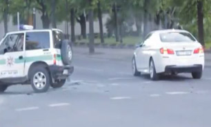 فیلم / تصادف خودرو BMW با ماشین پلیس
