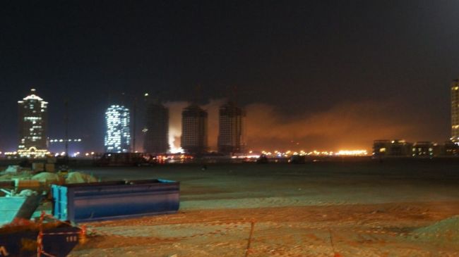 برج مرواريد قطر در آتش سوخت