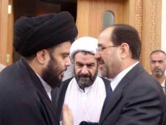 ديدار نوري المالکي با مقتدي صدر  براي حل بحران سياسي عراق