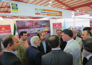 بازدید رئیس جمهور از نمایشگاه بومی سازی وسا خت داخلی قطعات داخلی فولاد مبارکه اصفهان