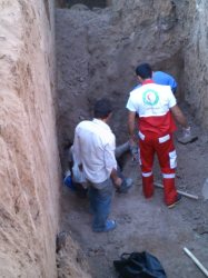ریزش خاك در عملیات گودبرداری اداره آب و فاضلاب نمین دو كشته برجای گذاشت