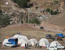 بارش باران در مناطق زلزله‌زده زهان