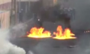 بسته شدن جاده ها توسط انقلابیون بحرینی + فیلم