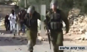 فرار نظامیان اشغالگر از روستاييان فلسطيني