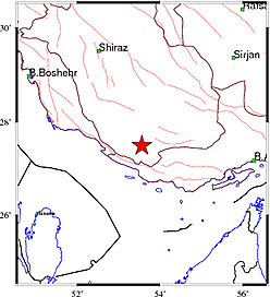 وقوع زمين لرزه در استان  فارس