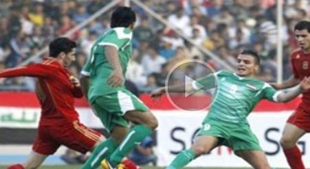 تماشاگران عراقی شعار حمایت از دولت و ملت سوریه سردادند