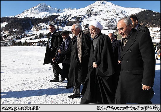 روحانی و ظریف  در کوه‌های برفی سوئیس