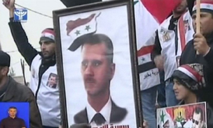 راهپيمايي گسترده ساکنان جولان در حمايت از بشار اسد