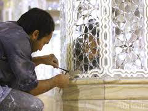 عملیات آینه کاری رواق دارالذکر حرم مطهر شاهچراغ (ع)