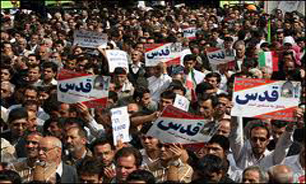 حضور آيت الله هاشمی، دكتر روحانی و دكتر احمدی‌نژاد در راهپیمایی روز قدس + فیلم