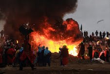برگزاری آیین سنتی ، مذهبی خیمه برداری در نوش آبادکاشان