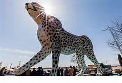 نگذاریم سرنوشت یوزآسیایی مانند شیر ایرانی و ببر مازندران رقم بخورد /رونمایی از مجسمه بزرگترین یوز ایرانی در اردکان