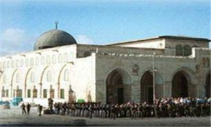 تظاهرات در مسجد الاقصی در اعتراض به اهانت به پیامبر (ص)