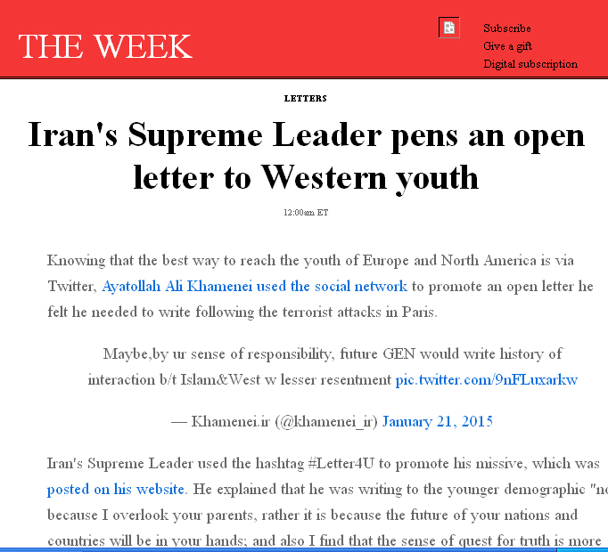 نامه رهبر انقلاب به جوانان اروپا و آمریکای شمالی
