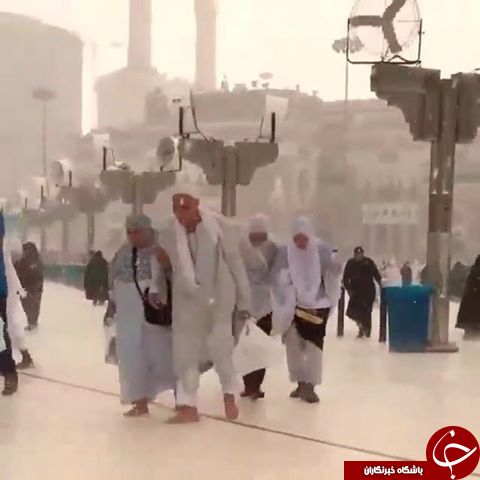 بارش برف در مکه + تصاویر