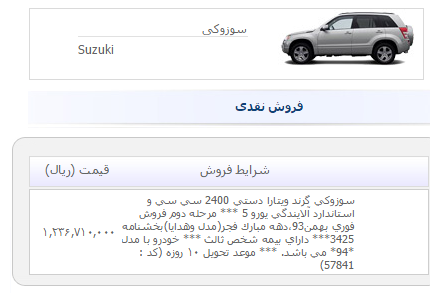 آغاز فروش نقدی سوزوکی گراند ویتارا از سوی ایران خودرو