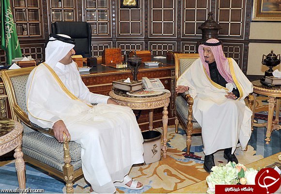 امیر قطر وارد ریاض شد+عکس