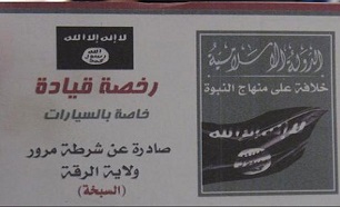 گواهینامه رانندگی داعش+عکس