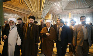 آیت‌الله هاشمی رفسنجانی از طرح‌های توسعه حرم امام راحل بازدید کرد