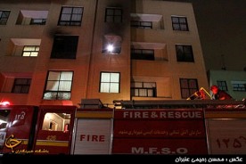 نجات چند زن وکودک از میان شعله‌های آتش در مشهد +تصاویر اختصاصی
