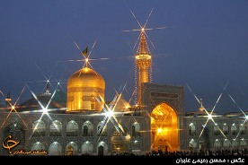 آذين بندي صحن  حرم امام رضا(ع) به مناسبت نيمه شعبان+تصاویر اختصاصی
