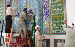 غبارروبی مساجد در آستانه ماه مبارک رمضان