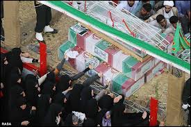 تشییع پیکر پاک 4 شهید گمنام دفاع مقدس در قزوین