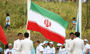 اهتزاز پرچم جمهوری اسلامی ایران در دهکده بازی‌های پاراآسیایی