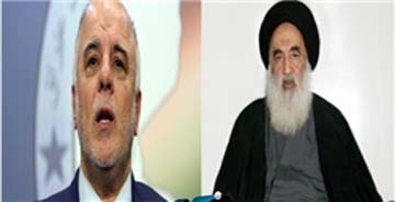 دیدار"حیدر العبادی" با آیت‌الله "سید علی سیستانی"