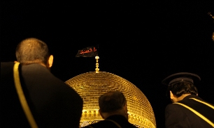 مراحل دوخت پرچم گنبد امام حسین(ع) + فیلم