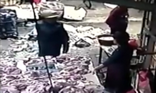 حمله وحشيانه با سلاح سرد به فروشنده گوشت + فیلم