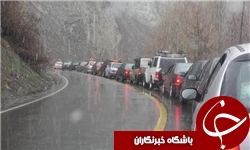ترافیک نیمه سنگین در محور کرج- چالوس/ بازگشایی محدوده‌های مسدود شده در هراز