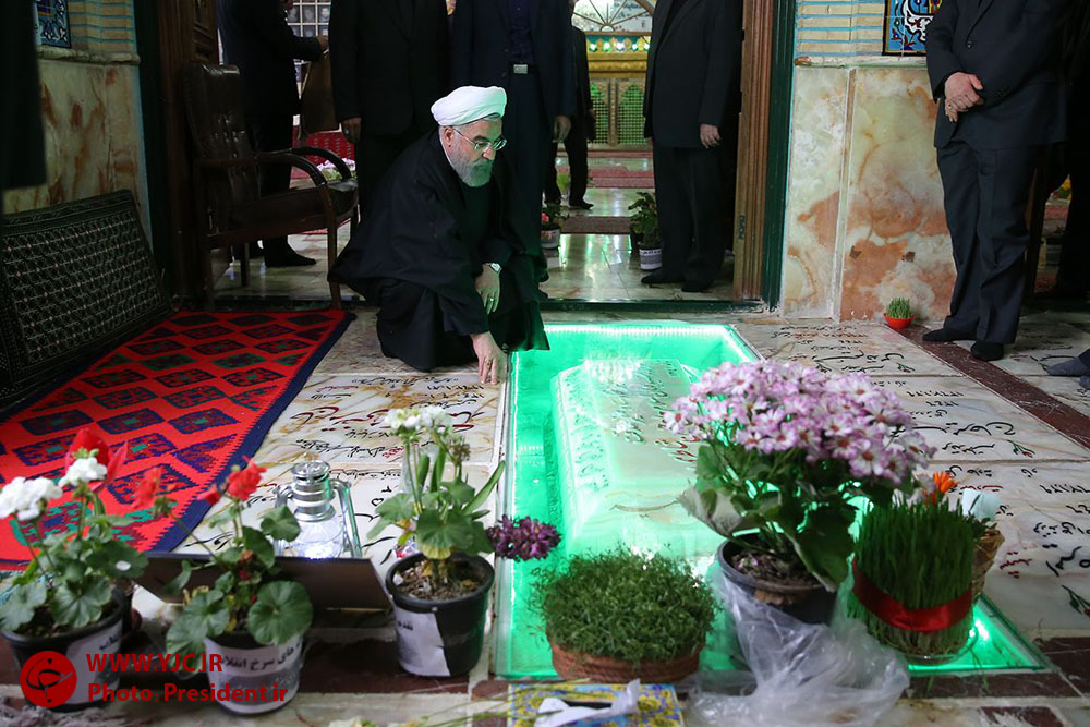 مراسم ختم والده رئیس جمهور در شبستان اعظم امام زاده یحیی در سمنان + تصاویر
