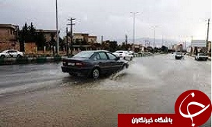 سیلابی شدن خیابانهای قزوین