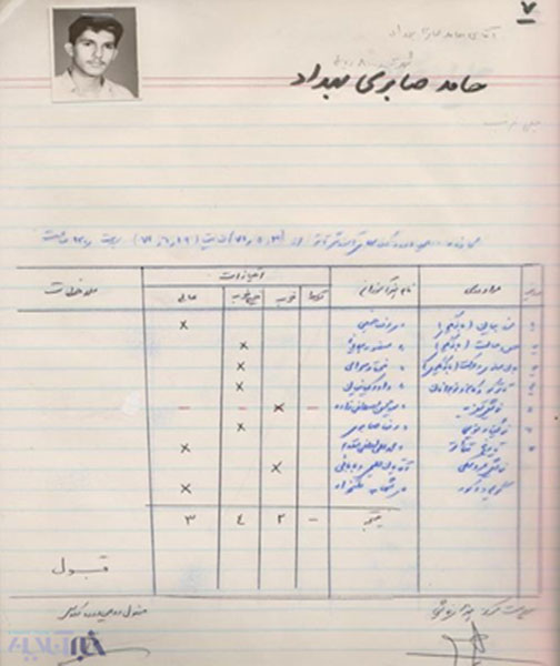 تصویر جالبی از کارنامه حامد بهداد مربوط به 23سال قبل!