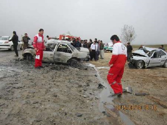 تصادف هولناک پژو ها در جاده دیواندره