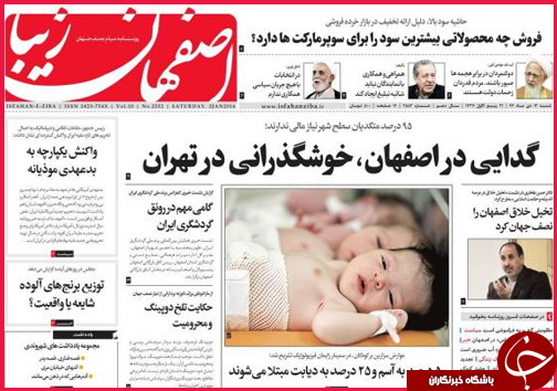 صفحه نخست روزنامه استانها 12دی ماه