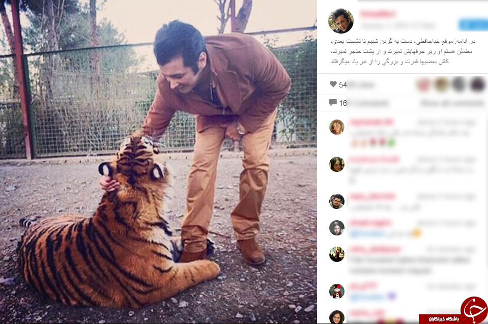 حسام نواب صفوی در کنار ببر + اینستاپست
