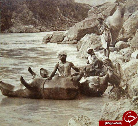 قایق های بادی ساخته شده از پوست گاو