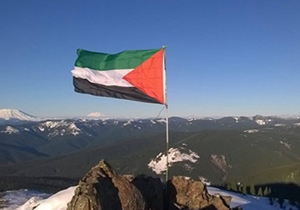 اهتزاز پرچم فلسطین بر قله‌های واشنگتن