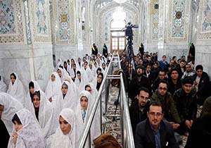 جشن ازدواج 200 زوج دانشجو در حرم مطهر امام رضا(ع)+ تصاویر