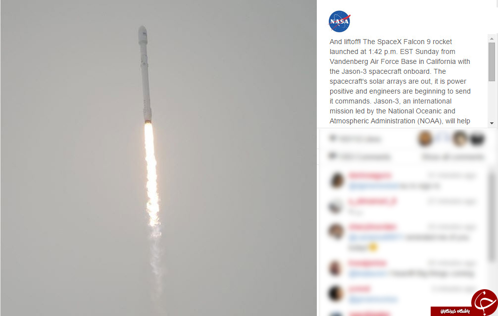 تصویر لحظه پرتاب  موشک SpaceX