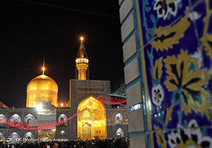 حرم رضوی در شب میلاد ابامهدی غرق در نور +تصاویر