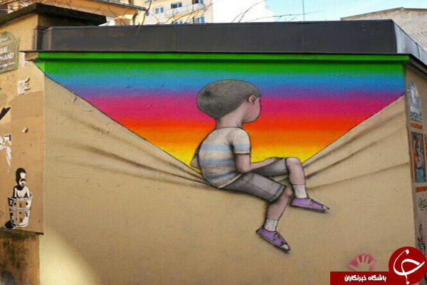 چهره کودکان بر روی دیوار نقش بست+ تصاویر