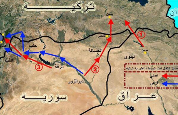 مسیرهای ترانزیت نفت داعش + نقشه و جزیئات