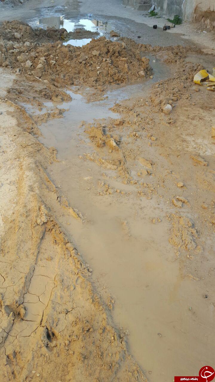 نشت یک ماهه لوله آب در خیابان + عکس