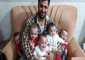 شهید مدافع حرم و پنج قلوهایش+عکس