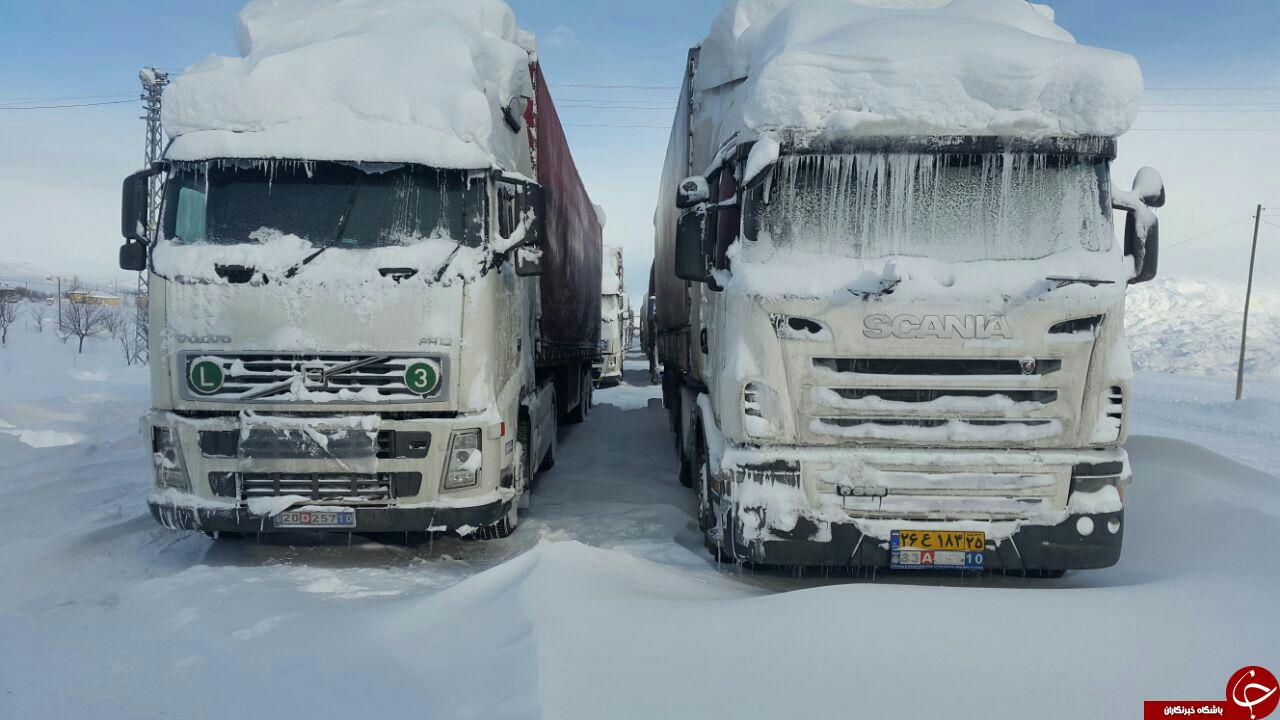 کامیون های ترانزیتی در صف مرز + عکس